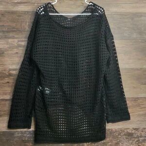 SHEIN Black Mesh Women's Sweater